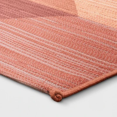 7'x10' Scandi Asymmetrical Rectangular Woven Outdoor Area Rug Bright Peach - Opalhouse™ 2 7'x10' Scandi Asymmetrical Rectangular Woven Outdoor Area Rug Bright Peach - Opalhouse™ - Image 2