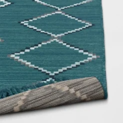 7' X 10' Soft Moroccan Woven Tapestry With Double Knot Fringe Outdoor Rug Teal - Opalhouse™ 5 7' X 10' Soft Moroccan Woven Tapestry With Double Knot Fringe Outdoor Rug Teal - Opalhouse™ -Opalhouse GUEST 3a15645d 40e3 4c67 92df d55f6ad30a10 1