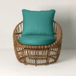 Topanga Club Chair With Ottoman - Blue/Brown - Opalhouse™ Designed With Jungalow™ -Opalhouse GUEST 57174ce6 b0ee 4e8d 9b5e 59abdb5c543f