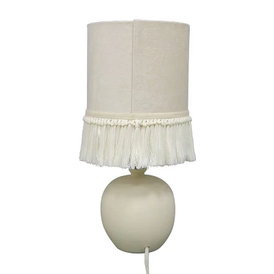 Small Table Lamp With Fringe Shade Off-White (Includes LED Light Bulb) - Opalhouse™ Designed With Jungalow™ 7 Small Table Lamp With Fringe Shade Off-White (Includes LED Light Bulb) - Opalhouse™ Designed With Jungalow™ - Image 7