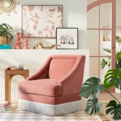 30" X 24" Painted Look Pattern Framed Canvas - Opalhouseâ„¢ Designed With Jungalowâ„¢