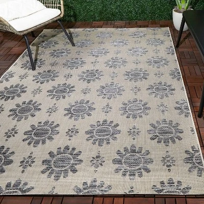 Dark Daisy Outdoor Rug Black - Opalhouse™ 1 Dark Daisy Outdoor Rug Black - Opalhouse™