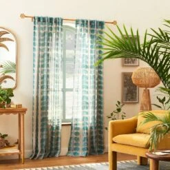 1pc Sheer Vines Burnout Window Curtain Panel Green - Opalhouseâ„¢ Designed With Jungalowâ„¢
